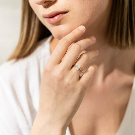 18ct White Gold 1.00ct Oval Cut Diamond Royale Ring-Ring-Walker & Hall