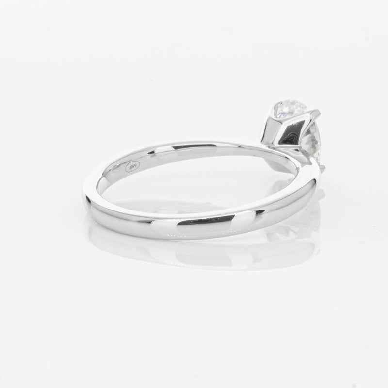 18ct White Gold 1.00ct Oval Cut Diamond Royale Ring-Ring-Walker & Hall