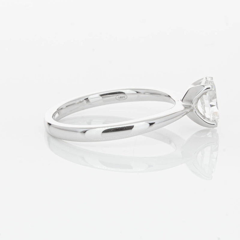 18ct White Gold 1.00ct Oval Cut Diamond Royale Ring-Ring-Walker & Hall