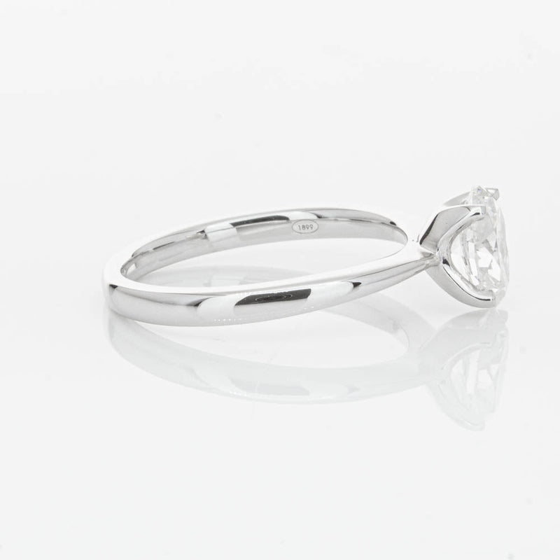 18ct White Gold 1.00ct Oval Cut Diamond Royale Ring-Ring-Walker & Hall