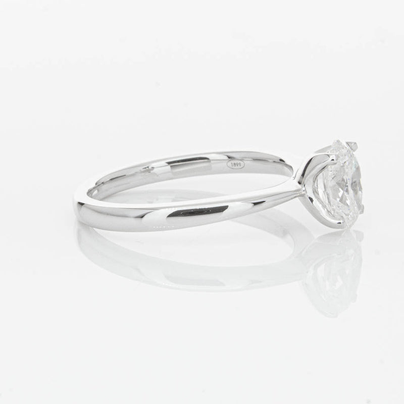 18ct White Gold 1.00ct Oval Cut Diamond Royale Ring-Ring-Walker & Hall