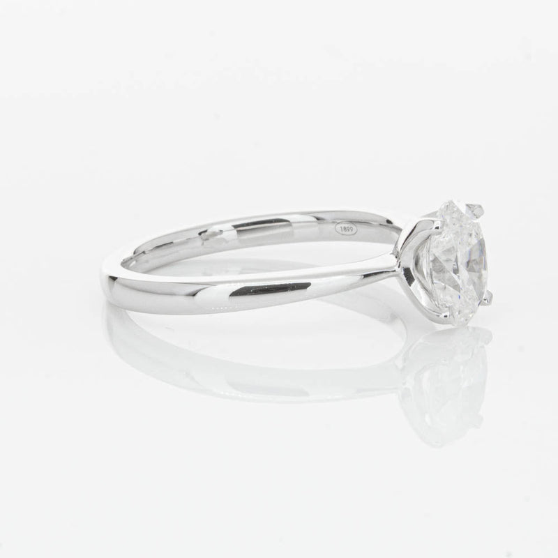 18ct White Gold 1.00ct Oval Cut Diamond Royale Ring-Ring-Walker & Hall