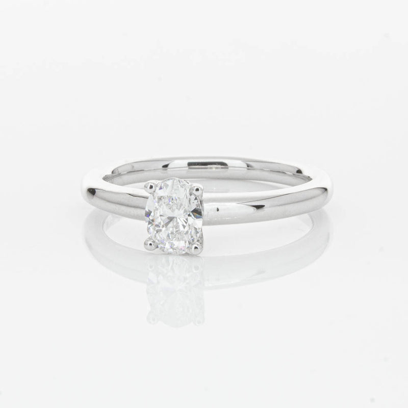 18ct White Gold Oval Cut Diamond Ring-Ring-Walker & Hall