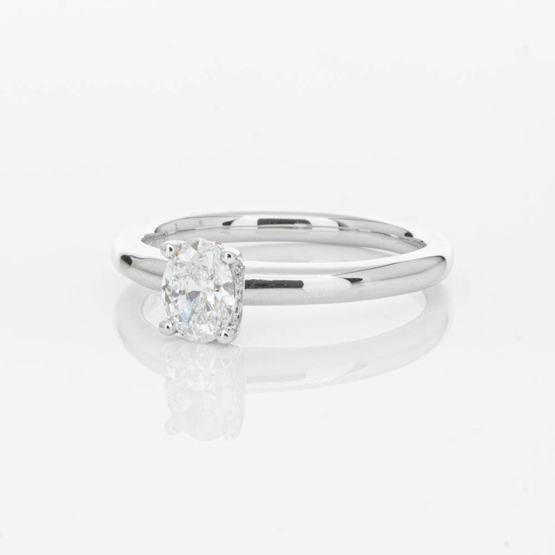 18ct White Gold Oval Cut Diamond Ring-Ring-Walker & Hall