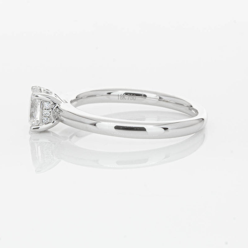 18ct White Gold Oval Cut Diamond Ring-Ring-Walker & Hall