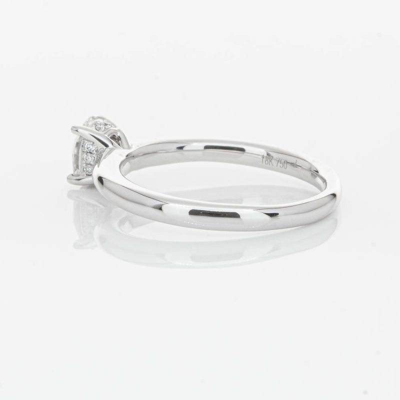 18ct White Gold Oval Cut Diamond Ring-Ring-Walker & Hall