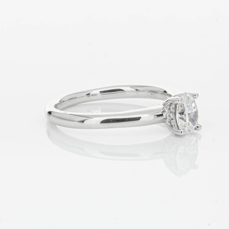 18ct White Gold Oval Cut Diamond Ring-Ring-Walker & Hall