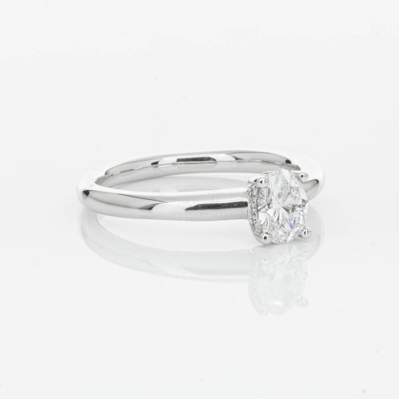 18ct White Gold Oval Cut Diamond Ring-Ring-Walker & Hall