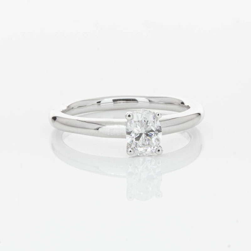 18ct White Gold Oval Cut Diamond Ring-Ring-Walker & Hall