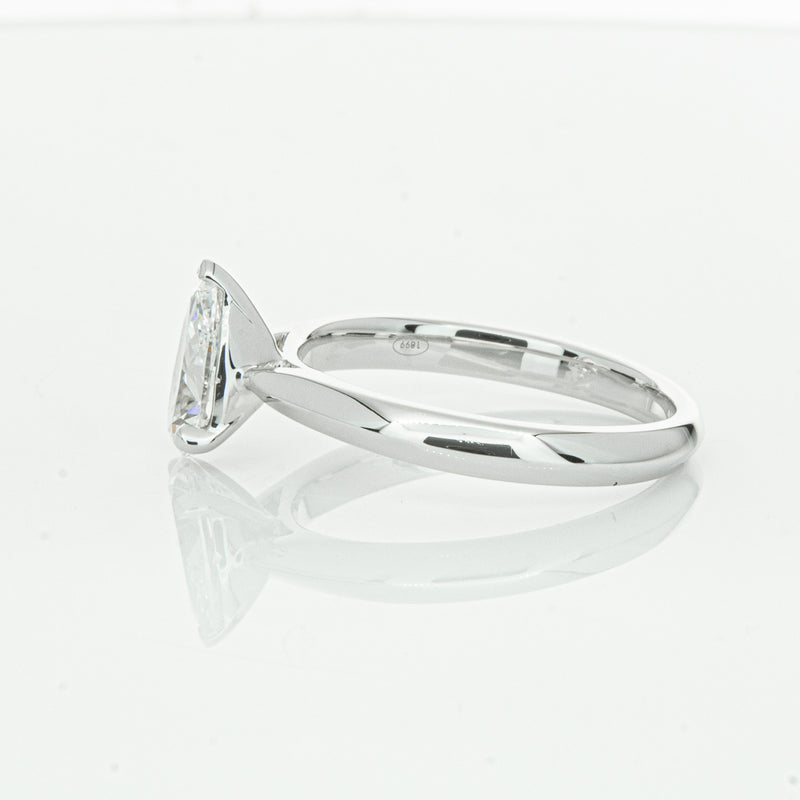 18ct White Gold 1.00ct Pear Cut Diamond Venetian Ring-Ring-Walker & Hall