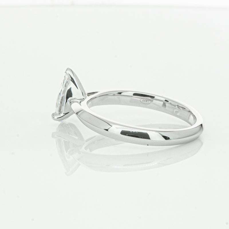 18ct White Gold 1.00ct Pear Cut Diamond Venetian Ring-Ring-Walker & Hall