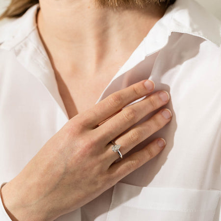 18ct White Gold 1.00ct Pear Cut Diamond Venetian Ring-Ring-Walker & Hall