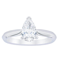 18ct White Gold 1.00ct Pear Cut Diamond Venetian Ring-Ring-Walker & Hall