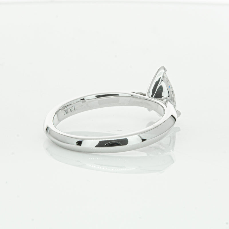 18ct White Gold 1.00ct Pear Cut Diamond Venetian Ring-Ring-Walker & Hall