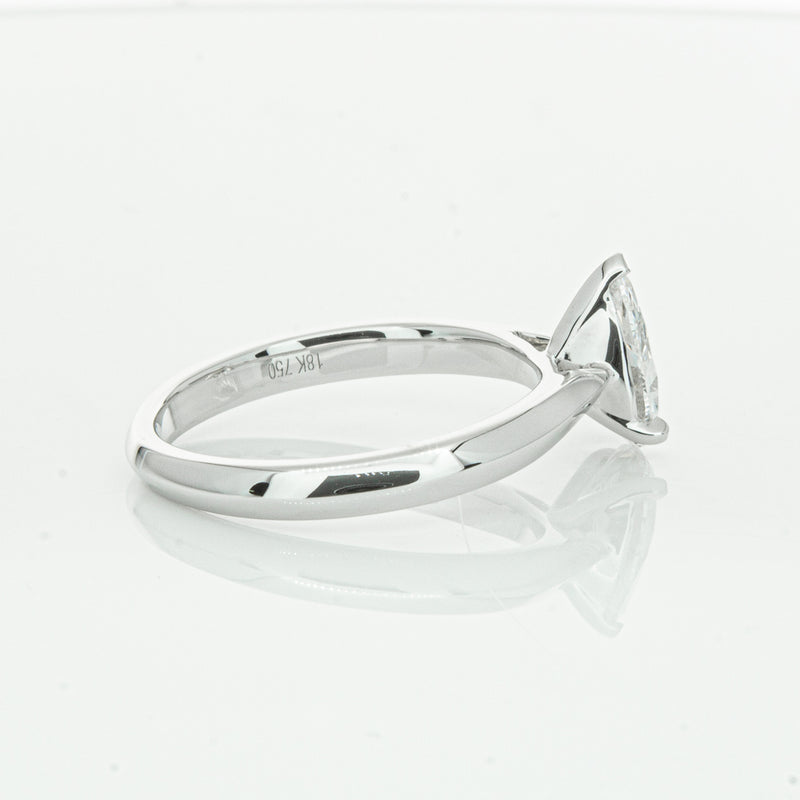 18ct White Gold 1.00ct Pear Cut Diamond Venetian Ring-Ring-Walker & Hall