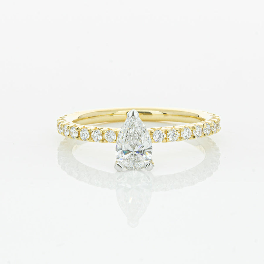 18ct Yellow Gold .50ct Pear Cut Diamond Comet Ring-Ring-Walker & Hall