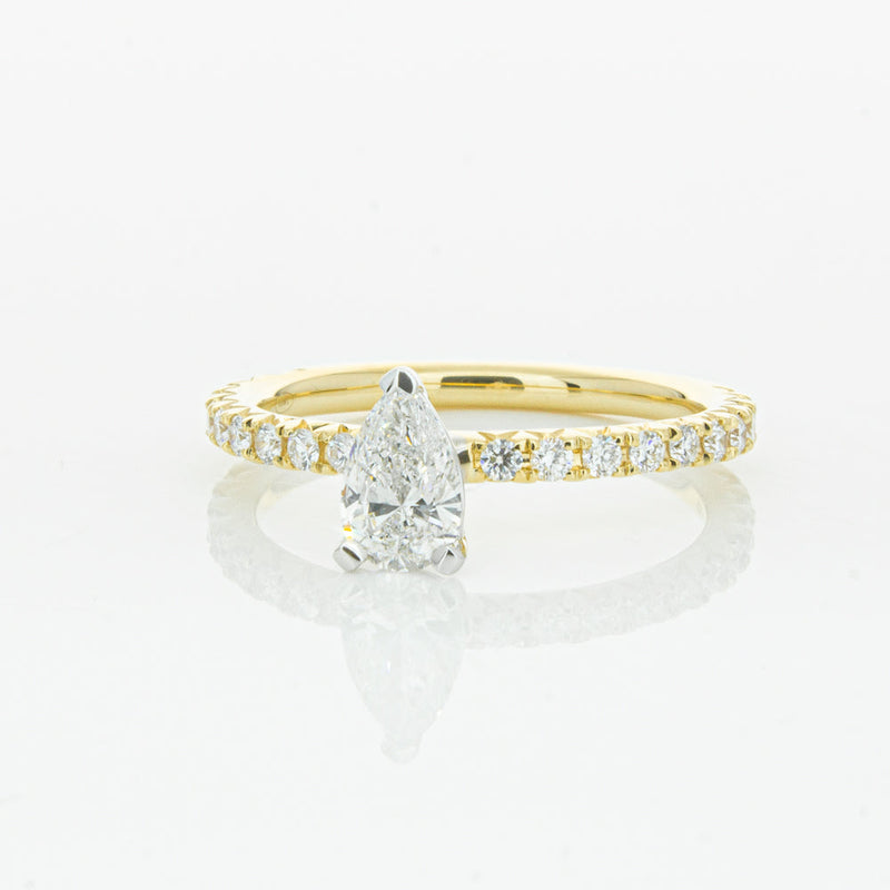 18ct Yellow Gold .50ct Pear Cut Diamond Comet Ring-Ring-Walker & Hall