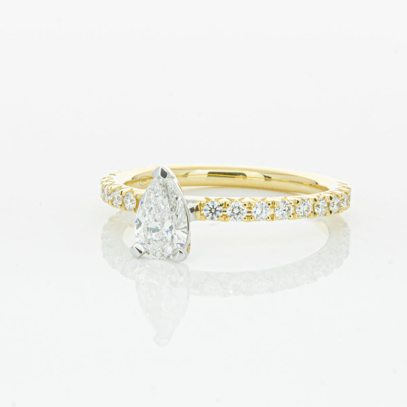 18ct Yellow Gold .50ct Pear Cut Diamond Comet Ring-Ring-Walker & Hall