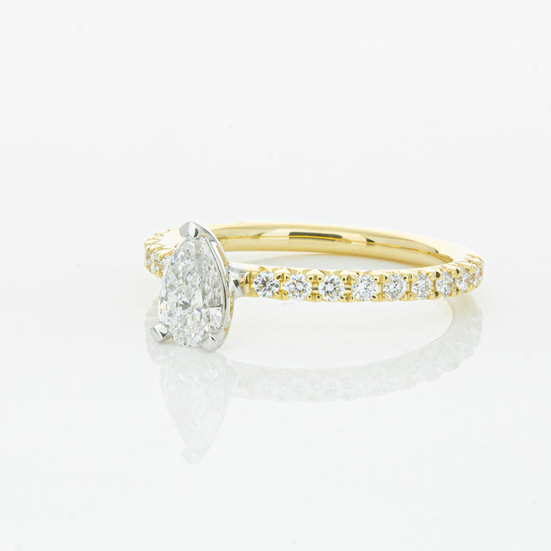 18ct Yellow Gold .50ct Pear Cut Diamond Comet Ring-Ring-Walker & Hall