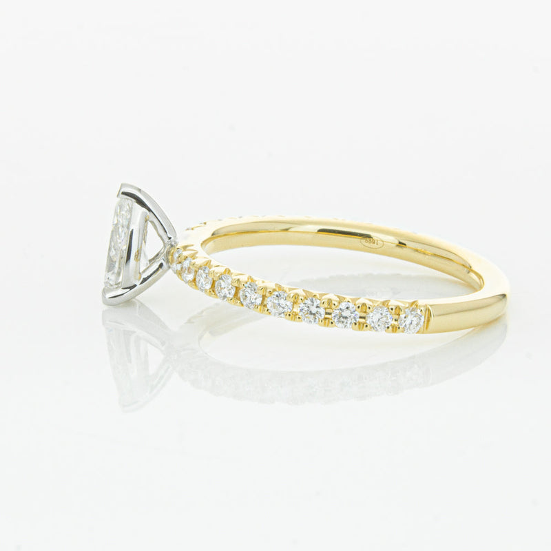 18ct Yellow Gold .50ct Pear Cut Diamond Comet Ring-Ring-Walker & Hall