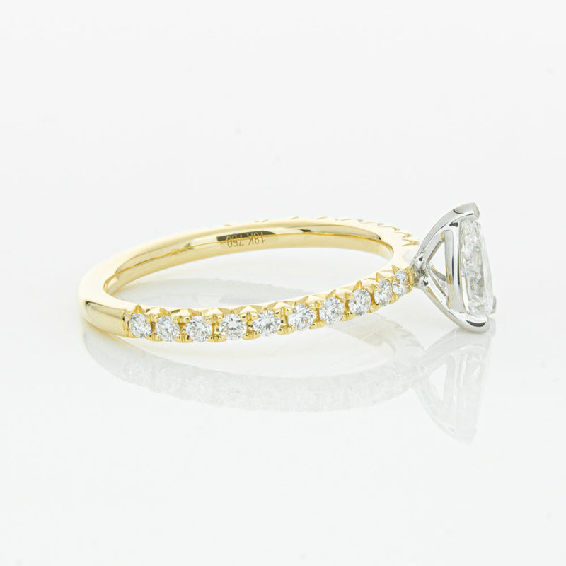 18ct Yellow Gold .50ct Pear Cut Diamond Comet Ring-Ring-Walker & Hall