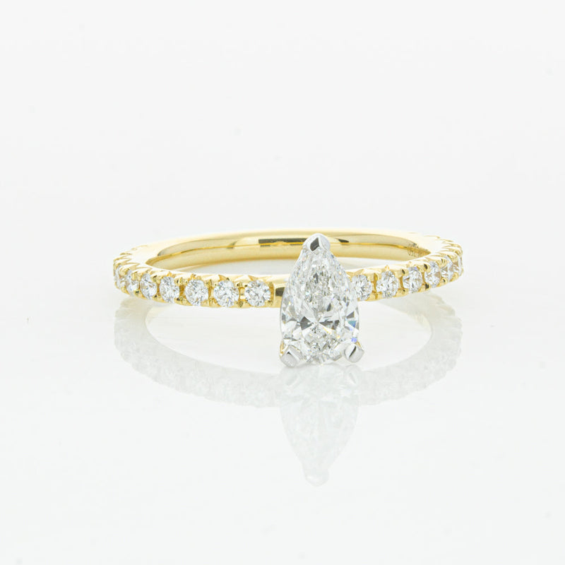 18ct Yellow Gold .50ct Pear Cut Diamond Comet Ring-Ring-Walker & Hall