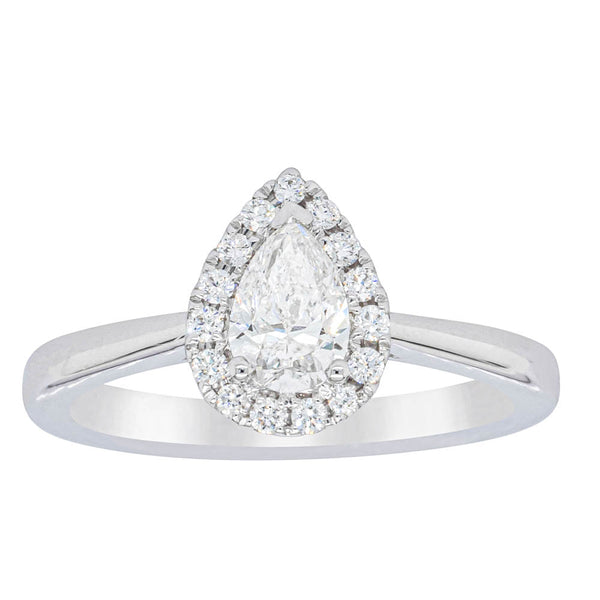 18ct White Gold .50ct Pear Diamond Nina Ring - Ring - Walker & Hall