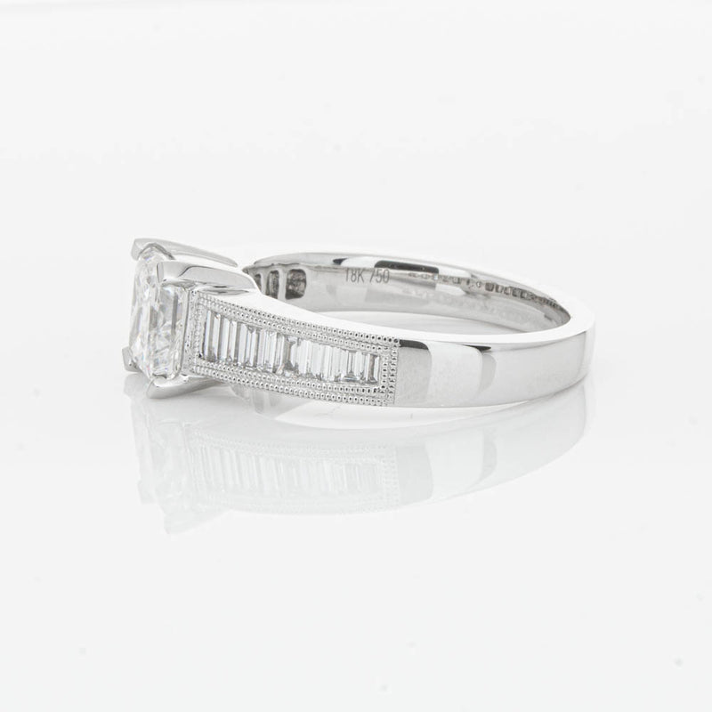 18ct White Gold 1.50ct Radiant Cut Diamond Ring-Ring-Walker & Hall