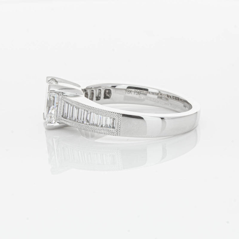 18ct White Gold 1.50ct Radiant Cut Diamond Ring-Ring-Walker & Hall
