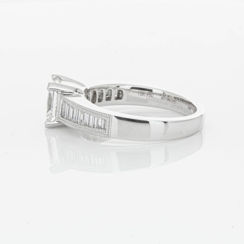 18ct White Gold 1.50ct Radiant Cut Diamond Ring-Ring-Walker & Hall