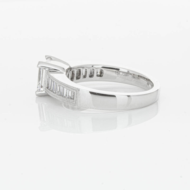 18ct White Gold 1.50ct Radiant Cut Diamond Ring-Ring-Walker & Hall