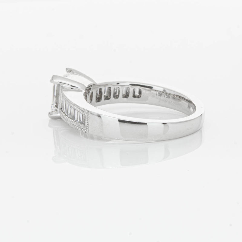 18ct White Gold 1.50ct Radiant Cut Diamond Ring-Ring-Walker & Hall