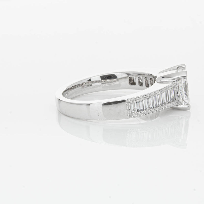 18ct White Gold 1.50ct Radiant Cut Diamond Ring-Ring-Walker & Hall