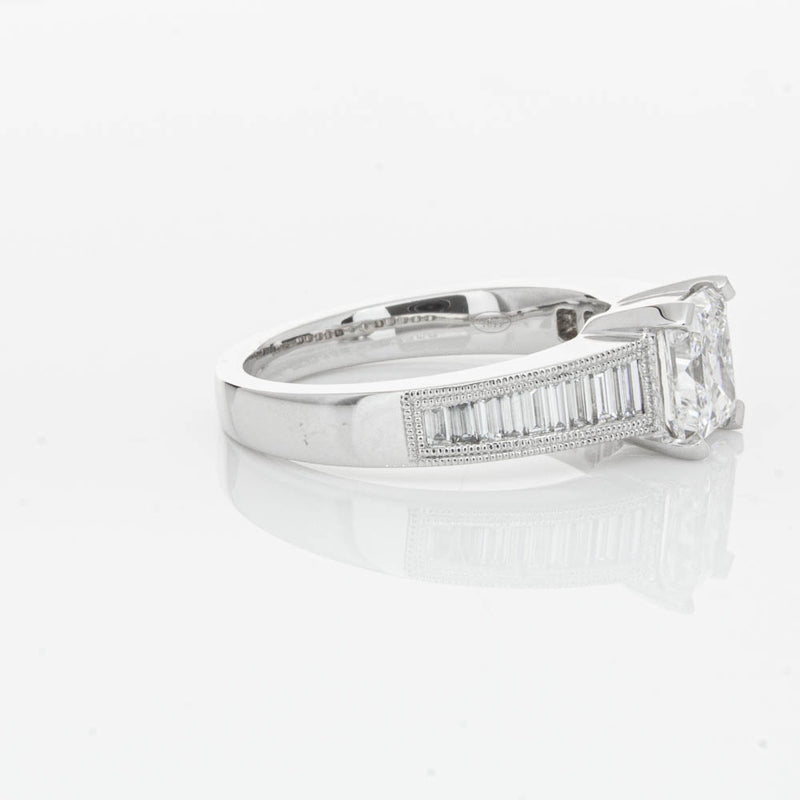 18ct White Gold 1.50ct Radiant Cut Diamond Ring-Ring-Walker & Hall