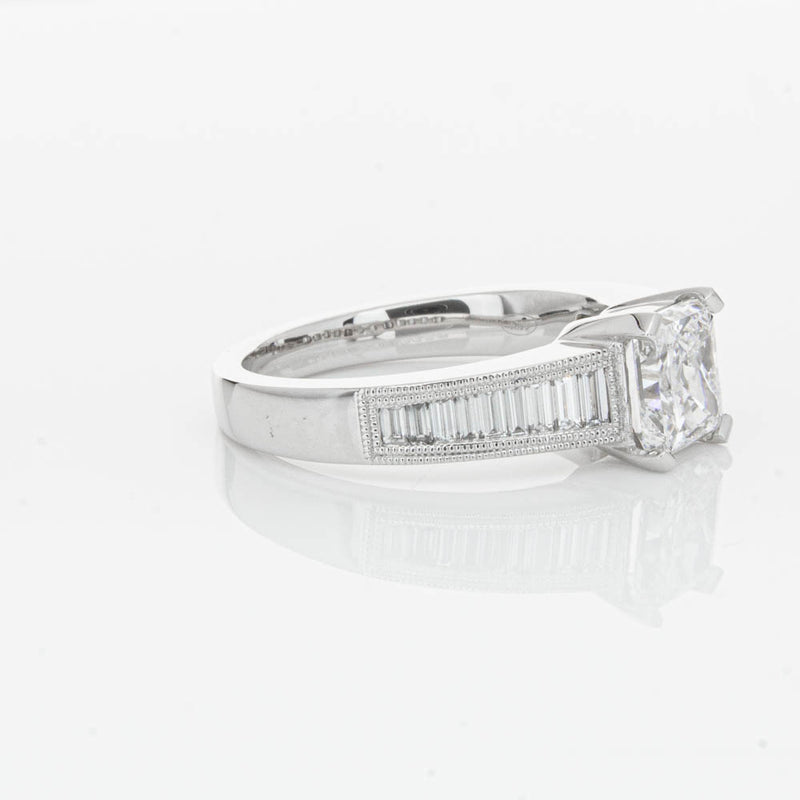 18ct White Gold 1.50ct Radiant Cut Diamond Ring-Ring-Walker & Hall