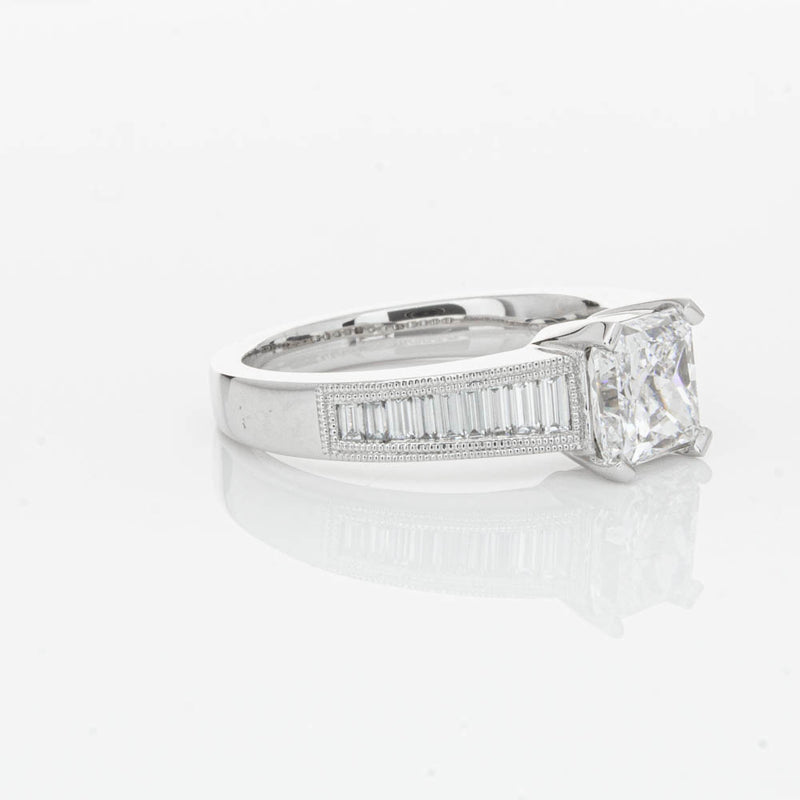 18ct White Gold 1.50ct Radiant Cut Diamond Ring-Ring-Walker & Hall