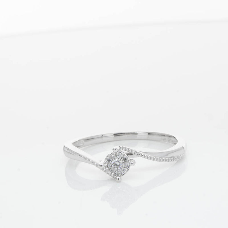 14ct White Gold Diamond Tango Ring-Ring-Walker & Hall