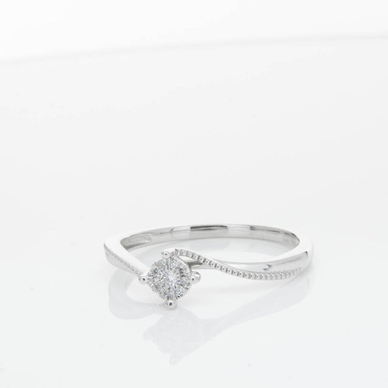 14ct White Gold Diamond Tango Ring-Ring-Walker & Hall