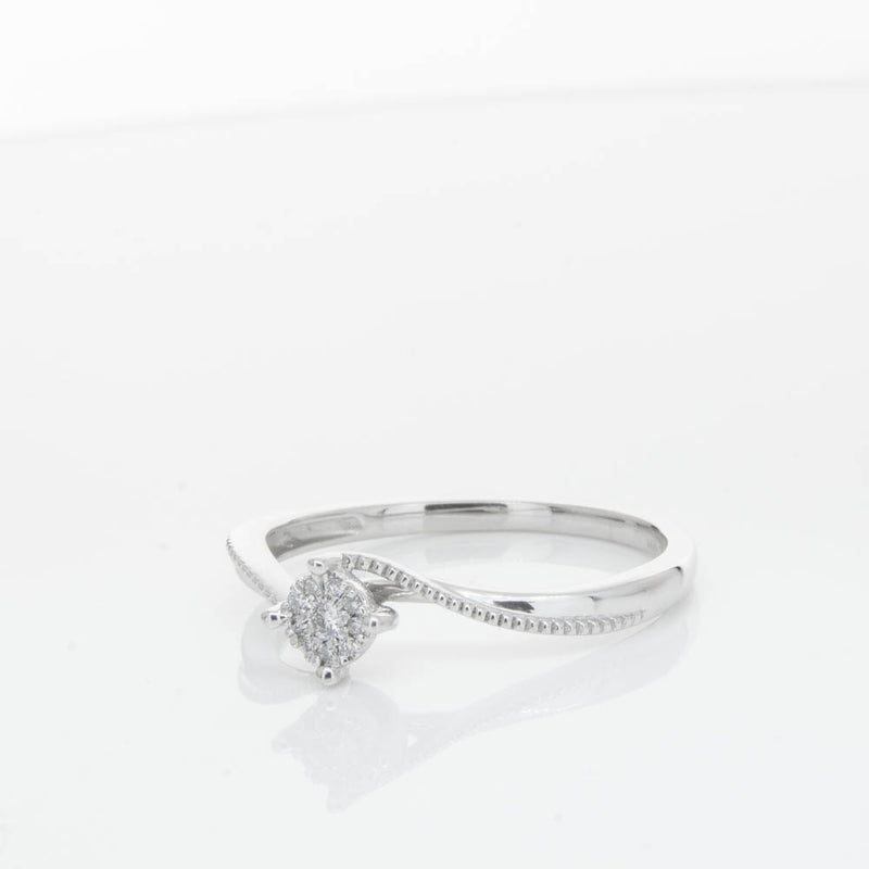 14ct White Gold Diamond Tango Ring-Ring-Walker & Hall