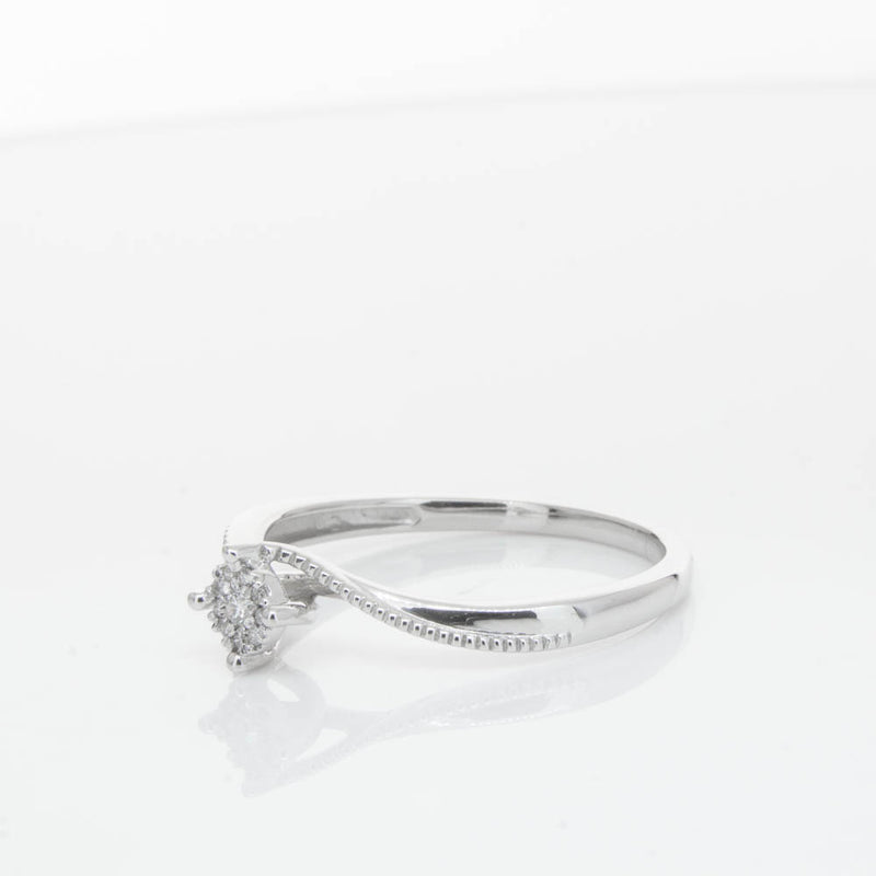 14ct White Gold Diamond Tango Ring-Ring-Walker & Hall