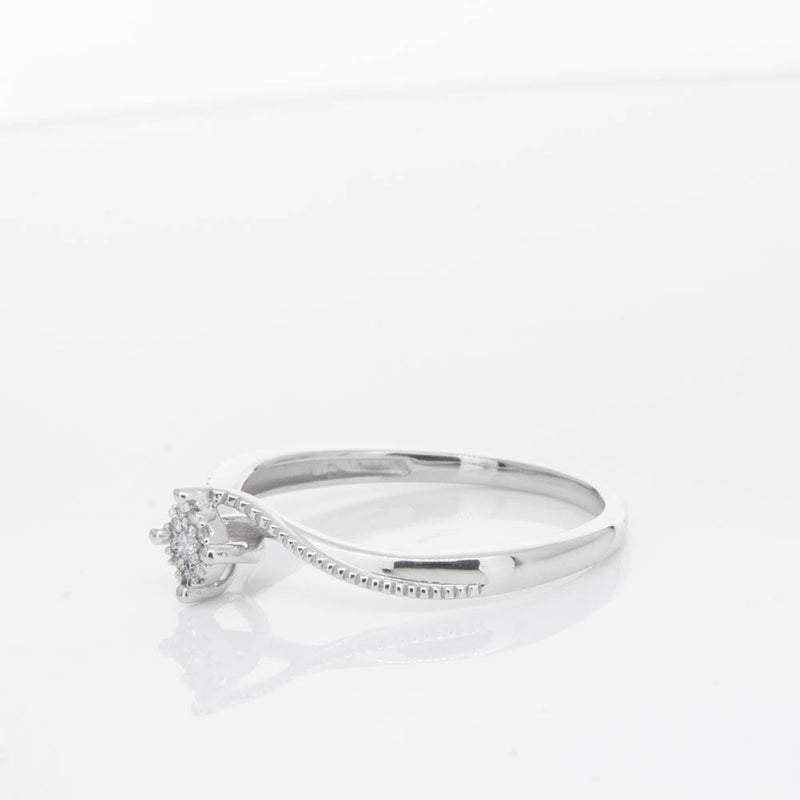 14ct White Gold Diamond Tango Ring-Ring-Walker & Hall