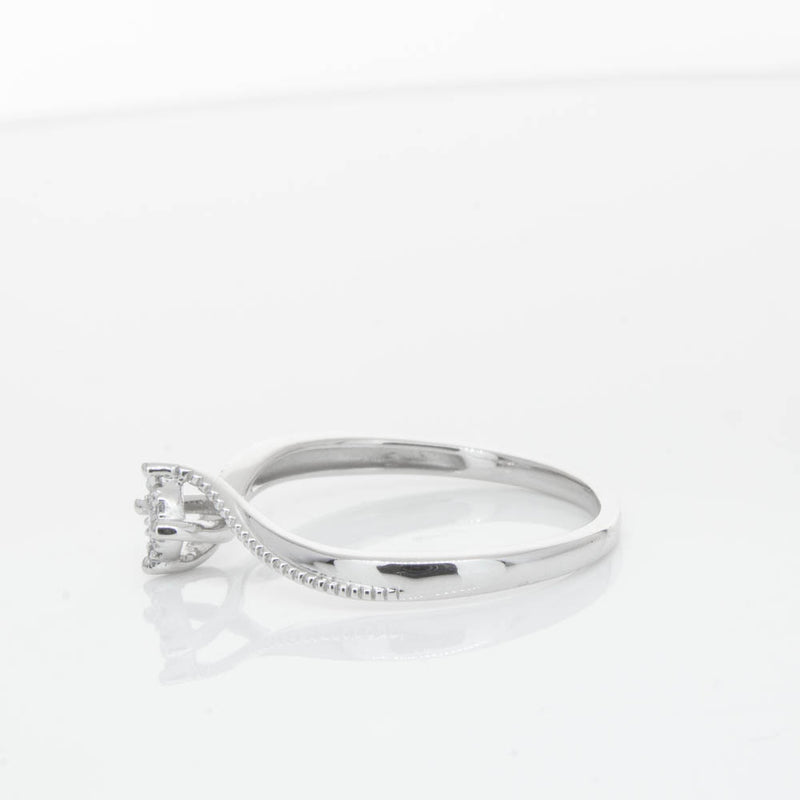 14ct White Gold Diamond Tango Ring-Ring-Walker & Hall