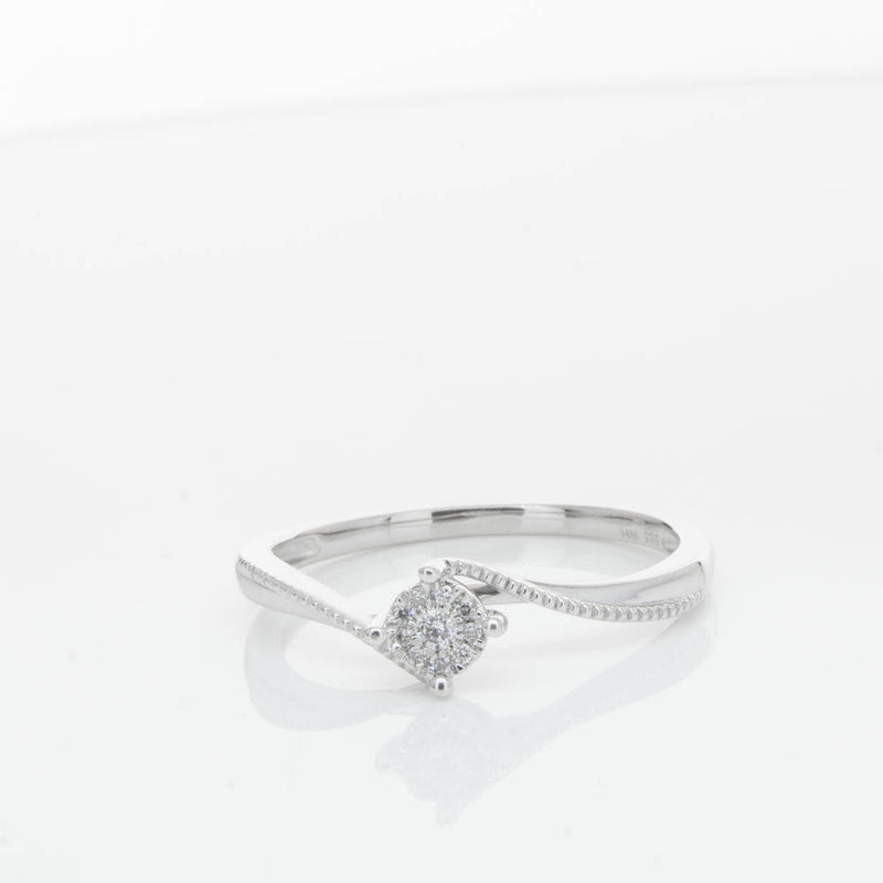 14ct White Gold Diamond Tango Ring-Ring-Walker & Hall