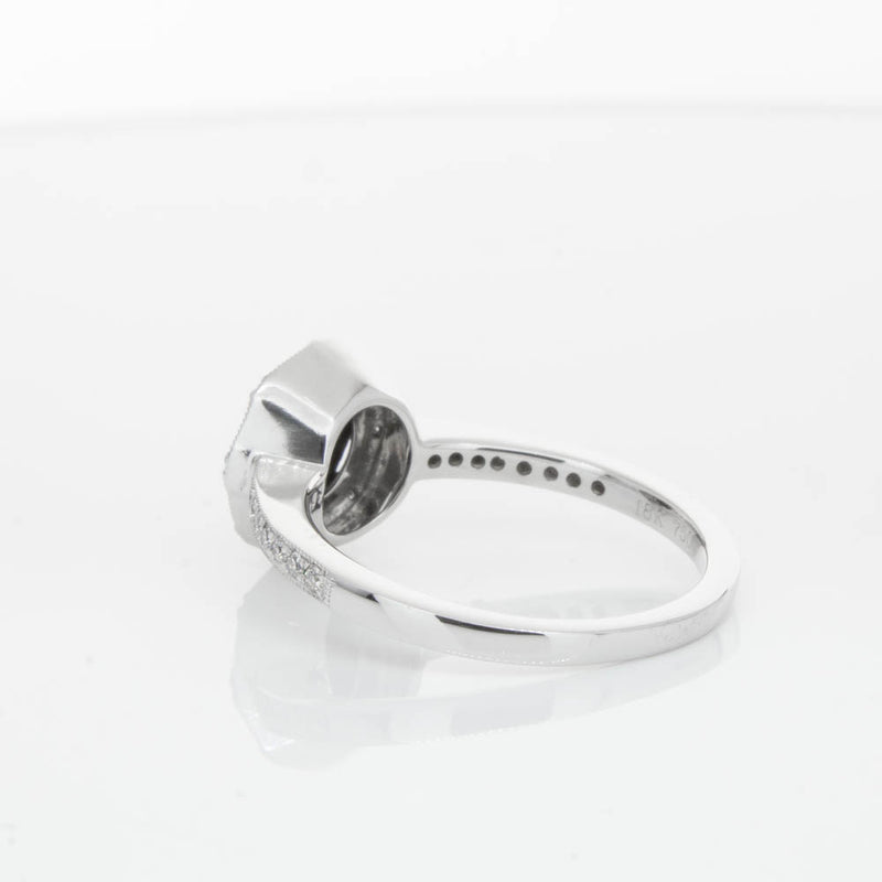 18ct White Gold Black Diamond Ring-Ring-Walker & Hall
