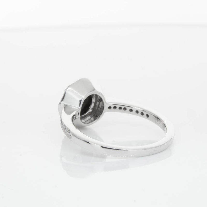 18ct White Gold Black Diamond Ring-Ring-Walker & Hall