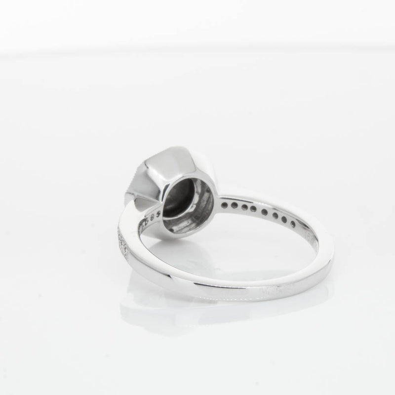 18ct White Gold Black Diamond Ring-Ring-Walker & Hall