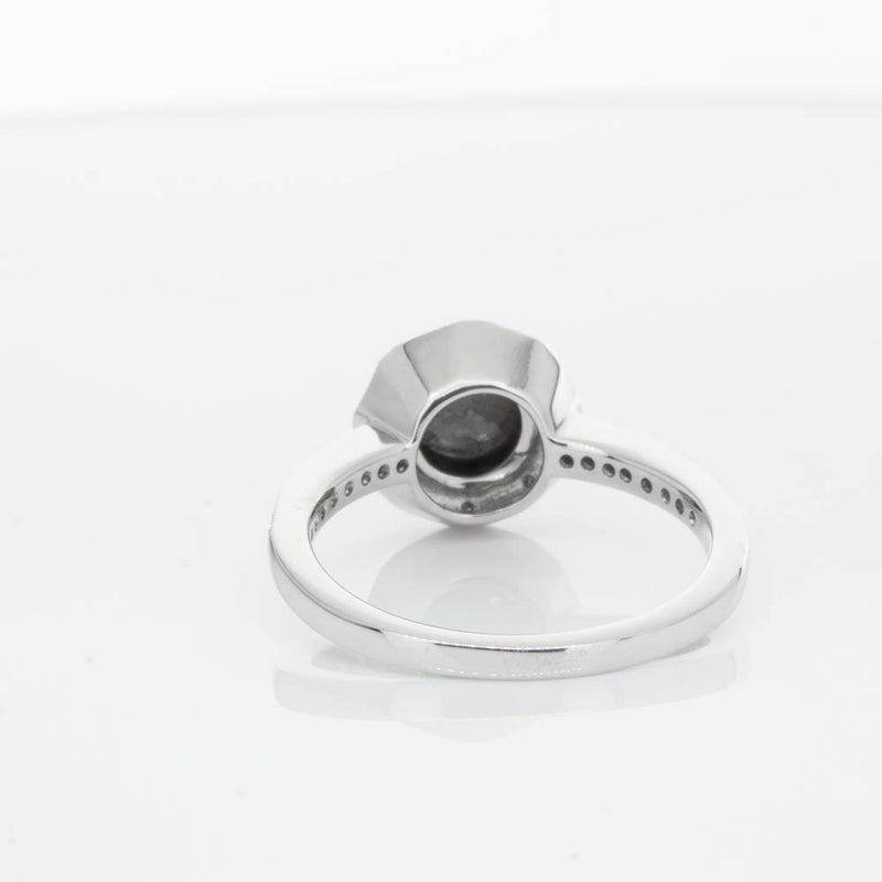18ct White Gold Black Diamond Ring-Ring-Walker & Hall