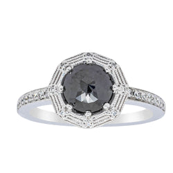 18ct White Gold .90ct Black Diamond Ring - Ring - Walker & Hall