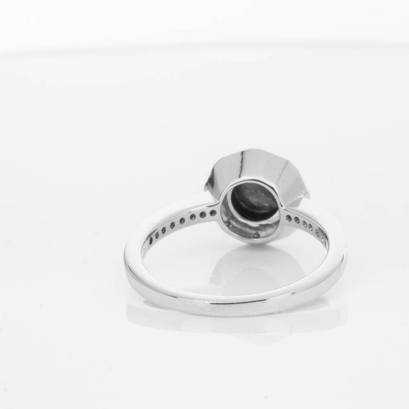 18ct White Gold Black Diamond Ring-Ring-Walker & Hall
