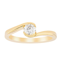 18ct Yellow Gold .40ct Diamond Embrace Ring - Ring - Walker & Hall